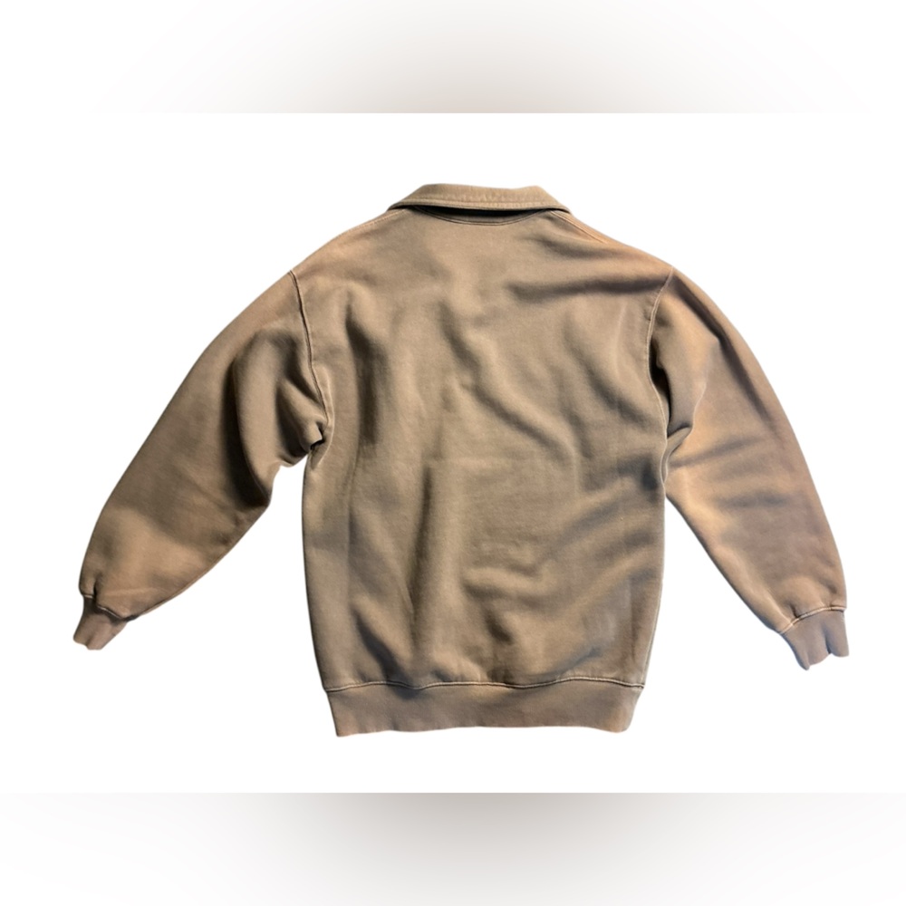 TNA Aritzia Cozy Fleece Boyfriend Pullover XS NWT Beige with colorful fading - Picture 3 of 6